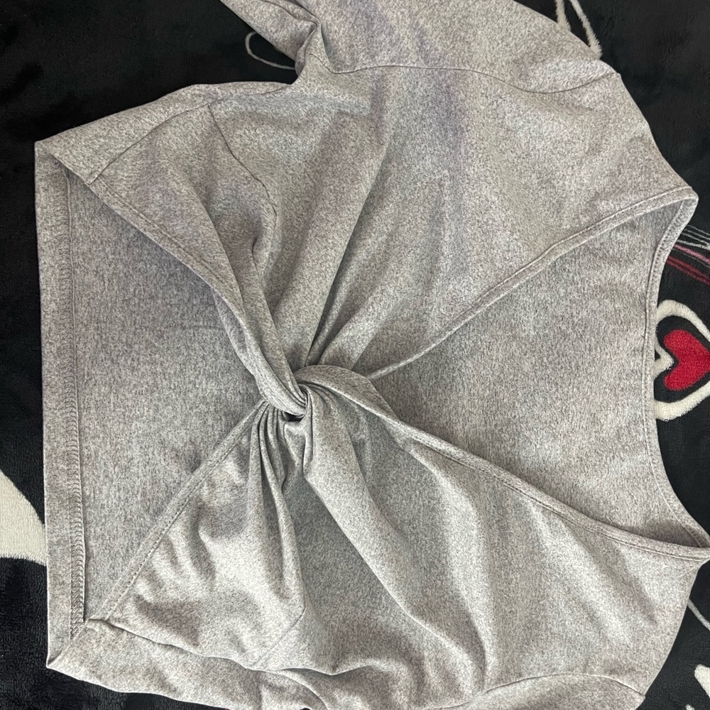 SHEIN Gray Twist Front Top
